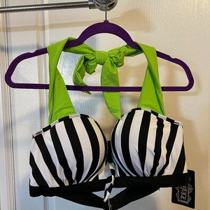 Beetlejuice Bikini Swim Top - Hot Topic - Size 2 / Size 2X - NWT